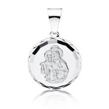 Srebrny medalik Jezus / Matka Boska Szkaplerzna