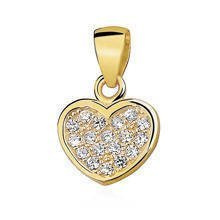 Srebrna zawieszka pr.925 serce wypełnione cyrkoniami pozłacane