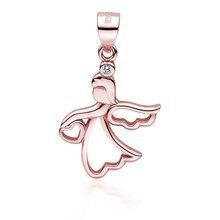 Srebrna zawieszka pr.925 pozłacany anioł z sercem - rożowe złoto