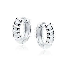 Kolczyki srebrne kółka szerokie z wzorem