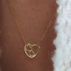 Naszyjnik pozłacany celebrytka z serduszkami