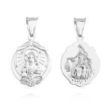 Srebrny medalik Jezus / Matka Boska Szkaplerzna