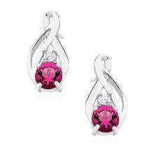 Srebrne kolczyki pr.925 z różową cyrkonią