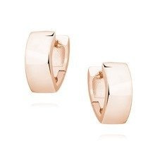 Srebrne kolczyki kreolki w kształcie V - różowe złoto