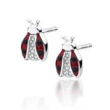 Srebrne kolczyki pr.925 emaliowane - biedronki