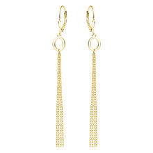 Kolczyki pozłacane wiszące z kółkiem i łańcuszkami