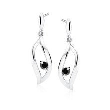 Srebrne kolczyki pr.925 czarna cyrkonia