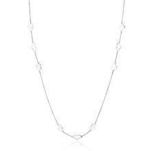 Naszyjnik srebrny długi z sercami