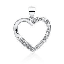 Srebrna zawieszka pr.925 serce z cyrkoniami