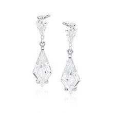 Kolczyki srebrne ślubne duże wiszące z białymi cyrkoniami