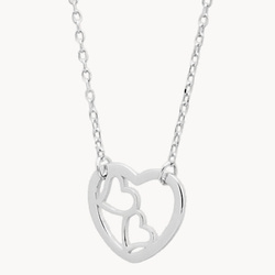 Naszyjnik srebrny celebrytka z serduszkami