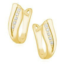 Srebrne kolczyki pr.925 pozłacane z cyrkoniami