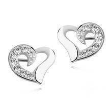 Srebrne kolczyki pr. 925 serduszka z cyrkoniami