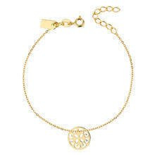 Bransoletka celebrytek pr. 925 ażurowe kółeczko - pozłacana