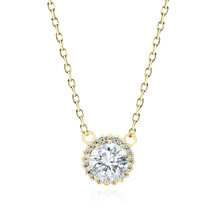 Naszyjnik Melanie pozłacany ślubny z białą cyrkonią