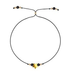 Bransoletka na sznurku z pozłacaną gwiazdką pr.925