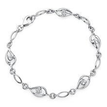Srebrna bransoletka pr.925 biała cyrkonia