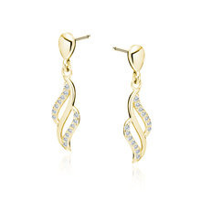 Srebrne pozłacane kolczyki pr. 925 z białymi cyrkoniami