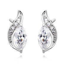 Srebrne kolczyki z cyrkoniami pr.925 biała cyrkonia markiza