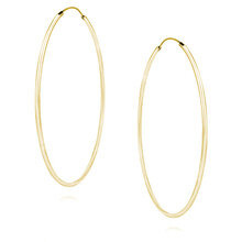 Kolczyki pozłacane duże kółka 70 mm