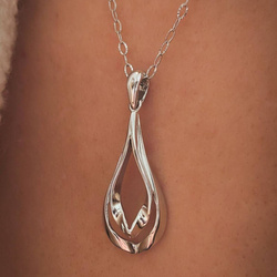 Zawieszka srebrna polerowana podwójna łezka