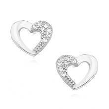 Srebrne kolczyki pr. 925 serduszka z cyrkoniami