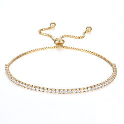 Bransoletka Vesper pozłacana delikatna wysadzana cyrkoniami