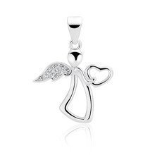 Srebrna zawieszka pr.925 anioł z cyrkoniami