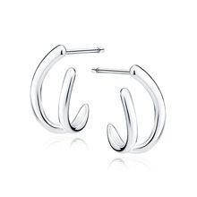 Kolczyki srebrne małe ozdobne podwójne wkrętki