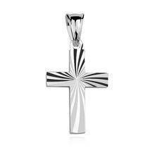 Srebrny (pr.925) krzyżyk diamentowany