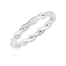 Pierścionek srebrny minimalistyczny zawijany ze wzorem