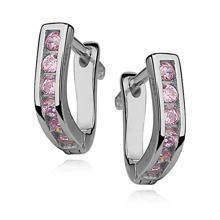 Srebrne kolczyki pr.925 cyrkonia jasnoróżowa