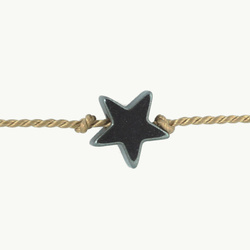 Bransoletka srebrna na sznurku z gwiazdką