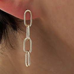 Kolczyki pozłacane wiszące łańcuchy