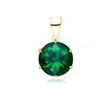 Zawieszka Charlotte pozłacana z zieloną cyrkonią 10 mm