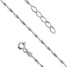 Bransoletka srebrna na nogę splot singapur 1,2 mm