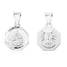 Srebrny medalik Jezus Matka / Boska Szkaplerzna