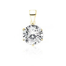 Zawieszka Charlotte pozłacana z białą cyrkonią 10 mm