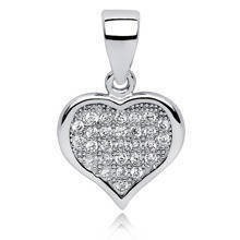 Zawieszka srebrna serce wypełnione cyrkoniami