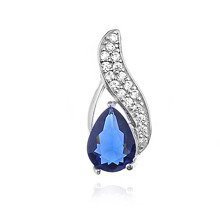 Srebrna zawieszka pr.925 szafirowa cyrkonia
