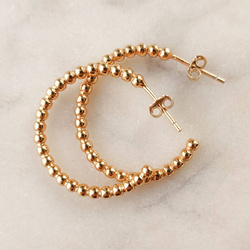 Kolczyki pozłacane kółka z kuleczek