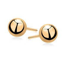 Kolczyki pozłacane kulki wkrętki 4 mm