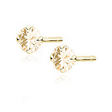 Kolczyki Diana pozłacane z szampańską cyrkonią 4 mm