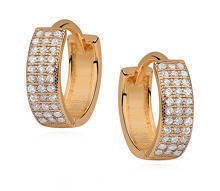 Srebrne kolczyki pr.925 koła z trzema rzędami cyrkonii, pozłacane