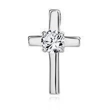 Srebrny (pr.925) krzyżyk z cyrkonią