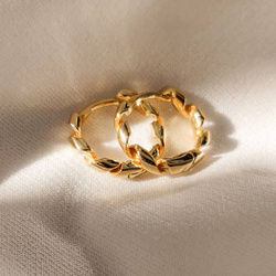 Kolczyki pozłacane zakręcane zawijane kółka