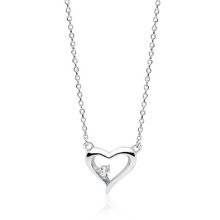 Naszyjnik srebrny delikatne serduszko z cyrkonią