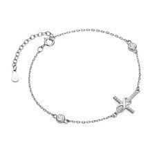 Bransoletka celebrytek pr. 925 krzyżyk z cyrkoniami i nieskończoność