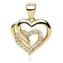 Zawieszka pozłacana pr.925 potrójne serce z cyrkoniami