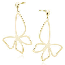 Kolczyki pozłacane wiszące duże motyle